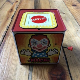 Vintage 1971 Mattel Jack - In - The - Box Clown Music Box 2