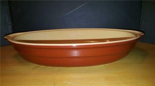 Vintage Emile Henry France 14.  5 " Oval Ceramic Au Gratin Casserole Dish Burgundy