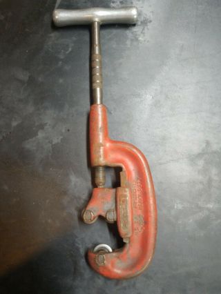 Vintage Ridgid No 2a Heavy Duty Pipe Cutter Tool Cast Iron 1/8 " To 2 "
