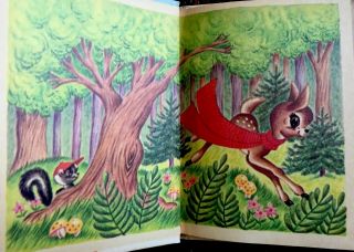 DAVY DEER’S RED SCARF Vintage Children ' s Rand McNally Junior Elf Book 2