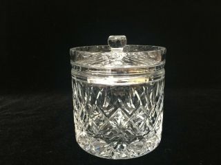 Vintage Heavy Cut Crystal Biscuit Jar/barrel,  5 3/8 " Tall X 4 1/2 " Widest