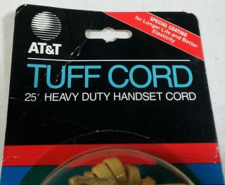 NOS Vintage 1988 AT&T Tuff - Cord 25 - Foot Heavy Duty Handset Telephone IVORY Coil 2