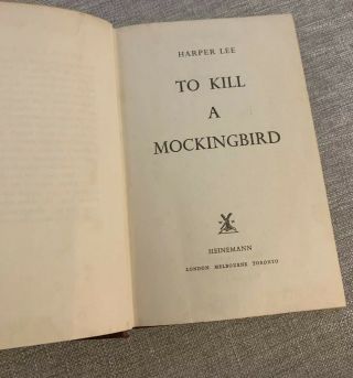 To Kill a Mockingbird - HARPER LEE - First UK Edition 1st British Printing 1960 3