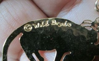 Vintage Wild Bryde Kitty Cat Dangle Earrings Gold Tone 5