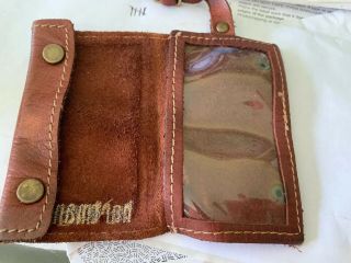 Vintage Hartmann Brown Leather Luggage Id Tag Snap Closure With Buckle Strap