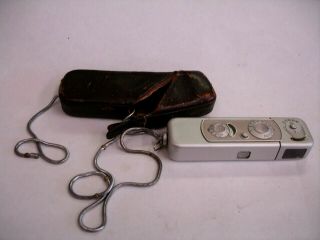 Very Rare Minox B Subminiature Spy Camera Lens 1:35 F=15mm With Leather Case