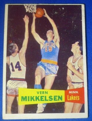 Vern Mikkelsen Rookie Vintage 1957 - 58 Short Print 28 Topps Minneapolis Lakers