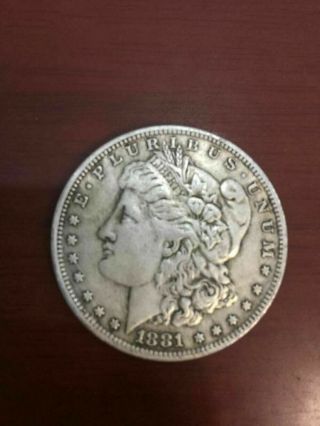 Vintage 1881 Morgan Silver Dollar Coin E Pluribus Unum