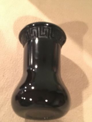 Vintage L.  E.  Smith Depression / Black Amethyst Greek Key Vase /