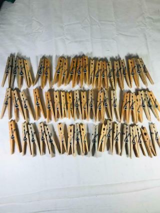 Vintage Spring Wood Clothes Pins 38