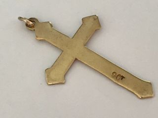 Vintage 9 ct gold cross pendant.  1 1/4” x 3/4”. 3