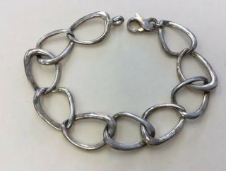 Vintage Sterling Silver 925 Chunky Link Bracelet 7.  5 " Ew23
