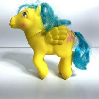 Vintage My Little Pony G1 Tall Tales Pegasus Gen 1985 - Yellow W/giraffe