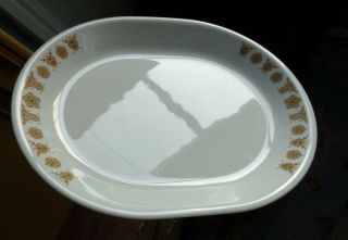 (2) Two Vtg Corelle Butterfly Gold 12 " Inch Serving Plates Platters