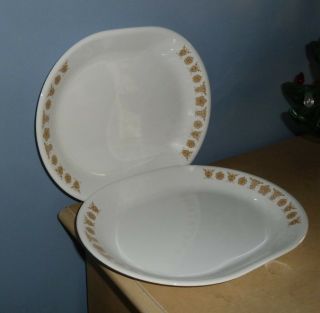 (2) TWO VTG CORELLE BUTTERFLY GOLD 12 