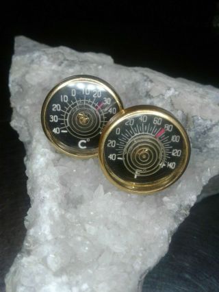 Vintage Thermometer Temperature Meteo Steampunk Cufflinks Cuff Link Gift Gold