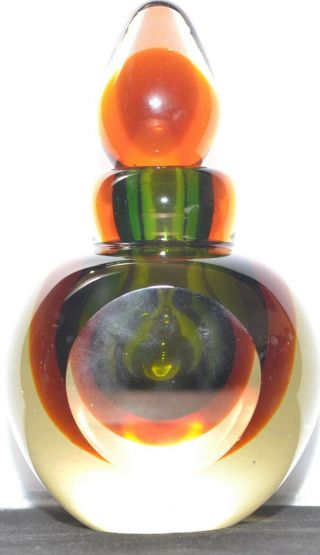 Vintage Murano Sommerso Geode Perfume Bottle From The 1960s