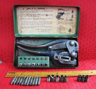 Vtg.  Collectible Metal Whitney No.  5 Jr.  Punch Org.  Box,  Extra Parts