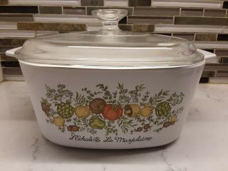 Vintage Corning Ware Spice Of Life 3 Quart Square Casserole Pan With Lid A - 3 - B