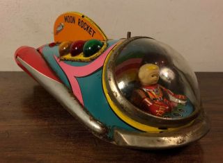 Vintage Modern Toys Moon Rocket Tin Battery Operated Toy Space Ship Japan
