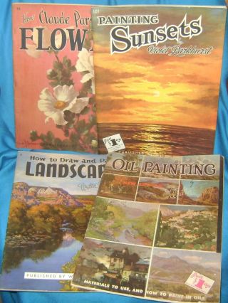Vintage Oil Painting,  How To Landscapes,  Flowers,  Painting Sunsets Books