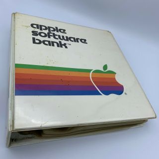 Apple Software Bank Ii Iie 2 Binder Storage 34 5.  25 " Floppy Disk Sleeves (empty)