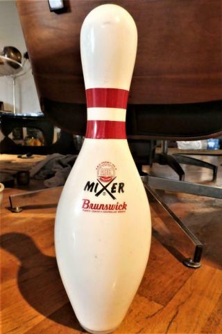 Vintage Brunswick " Mixer " Abc 6 Approved - Plastic Coated Bowling Pin