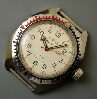 Vintage Wristwatch Vostok Amphibian,  Cal.  2409a,  17 Jewels,  Ussr Made