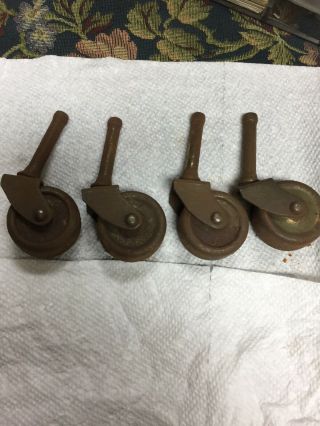 4 Vintage Casters - - Wheels Metal