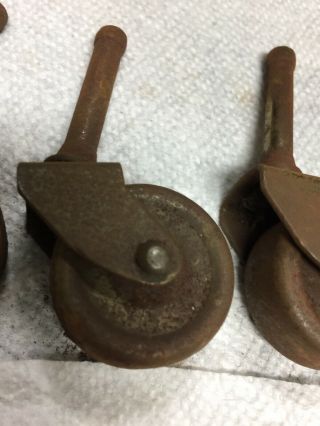 4 Vintage Casters - - Wheels Metal 3