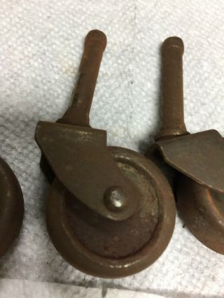 4 Vintage Casters - - Wheels Metal 4