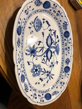 Vintage China Zwiebelmuster Blue Onion Porcelain Large Platter 14”