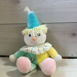 A106 Vintage Eden Pastel Musical Clown Plush 13 " Stuffed Toy Lovey Sunshine