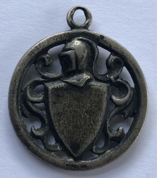 Vintage Knight & Shield Sterling Silver Charm Napier Necklace Bracelet Pendant