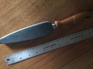 Vintage 6 " Knife Sharpener Stone With Natural Wood Handle