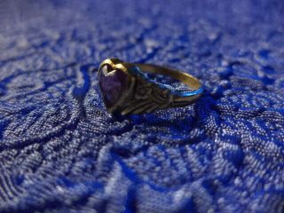 Vintage Victorian Baby Ring 1/20 12k Gold Filled Size 3 Purple Heart Stone