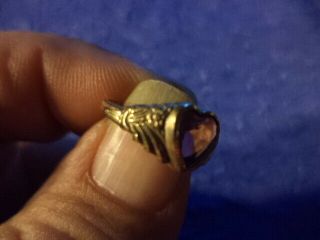 Vintage Victorian Baby Ring 1/20 12K Gold Filled Size 3 Purple Heart Stone 3