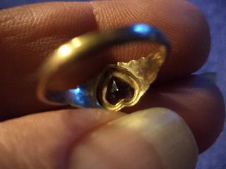 Vintage Victorian Baby Ring 1/20 12K Gold Filled Size 3 Purple Heart Stone 5