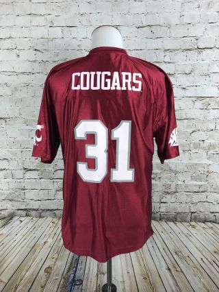 Men’s Vtg Washington State Cougars Football Jersey Size L Red 31 Ncaa