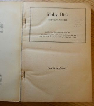 Moby Dick by Herman Melville – Armed Services Edition – No G - 209 &G - 210 - Uncut 2