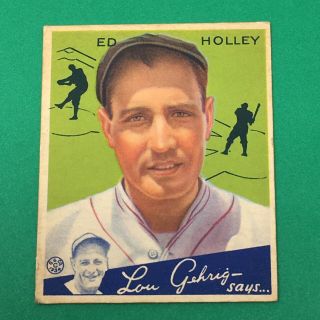 Vtg 1934 Goudey Card 55 Ed Holley Philadelphia Phillies,  / - Vg - Ex