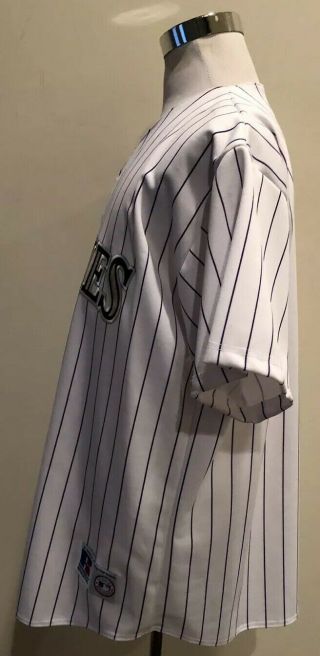 Men ' s Vintage Russell Athletic USA Colorado Rockies White Pinstripe Jersey 2XL 6