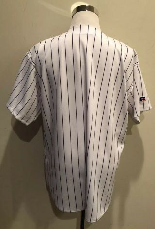 Men ' s Vintage Russell Athletic USA Colorado Rockies White Pinstripe Jersey 2XL 7