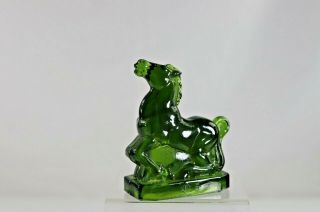 Vintage Boyd Glass Joey the Horse forest green number 5 and diamond mark 2