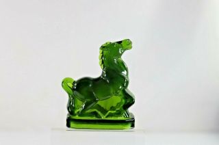 Vintage Boyd Glass Joey the Horse forest green number 5 and diamond mark 4