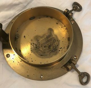 Vintage Brass Ship ' s Clock Porthole Marine Nautical 24 - Hour Time Maritime As - Is 7