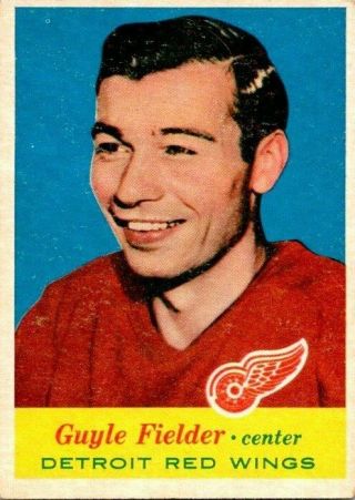 1957 - 58 Topps Guyle Fielder Rookie Card 36 Ex,  Vintage Hockey Card