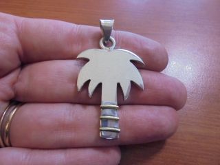 Vtg Sterling Silver Gold Two Tone Palm Tree Pendant 14.  0 Grams Mexico