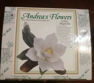 Vintage Andrea By Sadek White Magnolia Flower Porcelain W/box Mothers Day