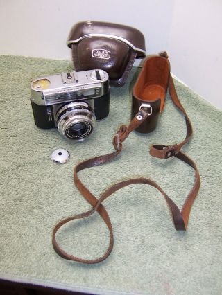 Vintage Voigtlander Vitomatic Ics Camera Color Skopar 2.  8/50 With Leather Case